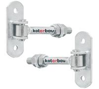 KOTARBAU® Lot de 2 Pièces Charniere Portail - Acier - 130 mm M16 - Argenté - Charnière Réglable pour Portillon Extérieur - Gond Portail Lourd - avec Plaque de Fixation - Gond Réglable Galvanisée