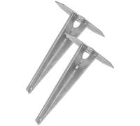 KOTARBAU® Lot de 2 piquets à enfoncer pour éclairage de jardin - 190 mm - En acier galvanisé - Piquet de terre - Ancrage au sol - Support de sol encliquetable pour lampes de jardin - Douille à