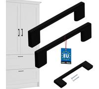 KOTARBAU® Lot de 2 poignées de meuble 126mm Poignées de meuble ZnAl Poignées d'armoire Poignées d'armoires de cuisine Poignées de tiroir Noir Poignées de meuble Poignées d'armoire de cuisine Poignées