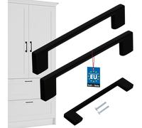 KOTARBAU® Lot de 2 poignées de meuble noir 148 mm Poignées de meuble ZnAl Poignées d'armoire Poignées d'armoires de cuisine Poignées de tiroir Poignées de meuble Poignées d'armoire de cuisine Poignées
