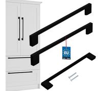 KOTARBAU® Lot de 2 poignées de meuble noir 221 mm Poignées de meuble ZnAl Poignées d'armoire Poignées d'armoires de cuisine Poignées de tiroir Poignées de meuble Poignées d'armoire de cuisine Poignées