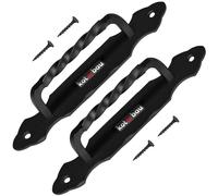 KOTARBAU® Lot de 2 poignées de porte en fer forgé - Noir - 190 mm - Poignée de porte en acier - Poignée de porte coulissante - Poignée de meuble