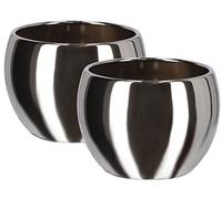 KOTARBAU® Lot de 2 pots de fleurs en céramique Argenté Diamètre 10 cm