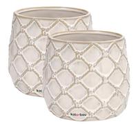 KOTARBAU® Lot de 2 pots de fleurs en céramique avec motif ananas Ø 125 mm