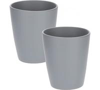 KOTARBAU® Lot de 2 pots de fleurs en céramique Cache-pot pour orchidées H 150mm ⌀ 120 mm Gris mat