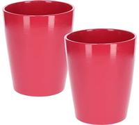 KOTARBAU® Lot de 2 pots de fleurs en céramique Cache-pot pour orchidées H 150mm ⌀ 120 mm Rose