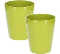 KOTARBAU® Lot de 2 pots de fleurs en céramique Cache-pot pour orchidées H 150mm ⌀ 120 mm Vert