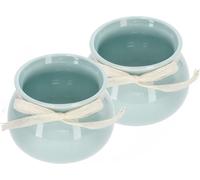 KOTARBAU® Lot de 2 pots de fleurs en céramique Rond Vert Menthe Cache-pot 14 cm