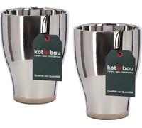 KOTARBAU® Lot de 2 pots de fleurs en céramique Tulipe pour orchidées Argent brillant ⌀ 13 cm Pot de fleurs