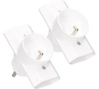 KOTARBAU® Lot de 2 prises multiples Blanc Fiche triple avec mise à la terre Deux prises plates une prise ronde