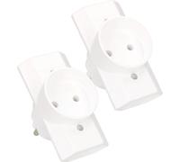 KOTARBAU® Lot de 2 prises multiples Blanc Triple prise de courant Mise à la terre Deux plates et une ronde