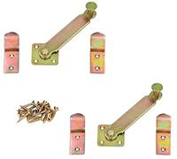 KOTARBAU® Lot de 2 revêtements de tiroir battant 140 mm pour volet de fenêtre - Double jeté de porte - Verrou de volet de fenêtre - Galvanisé - Jaune