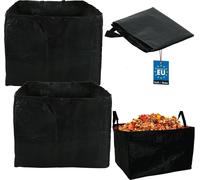 KOTARBAU® Lot de 2 sacs à déchets de jardin Benne à mortier 120 L Sac à plantes Sac à feuilles Sac à déchets de jardin Sac & récipient Sacs à déchets de jardin Tontes de gazon pour déchets de jardin S