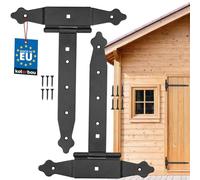 KOTARBAU® Lot de 2 supports en croix de 250 mm pour charnière, plaque de montage, ferrures de porte, raccords en bois, charnières en T, bande en T revêtue par pulvérisation
