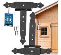 KOTARBAU® Lot de 2 suspensions croisées de 200 mm pour charnière, plaque de construction, ferrure de porte, raccord en bois, charnières en T, bande en T revêtue par pulvérisation