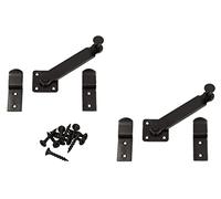 KOTARBAU® Lot de 2 verrous de fenêtre 140mm Serrure de portail double verrouillable Verrou de fenêtre à battant Verrou de fenêtre à battant Noir poudré