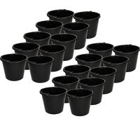 KOTARBAU Lot de 20 seaux de chantier 5L en plastique Seau à plâtre Seau à mortier Seau à ciment Seau à eau Seau de jardin Seau en plastique Noir