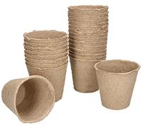 KOTARBAU® Lot de 24 pots de tourbe biodégradables - 8 x 8 cm - Pour l'intérieur et l'extérieur - Beige