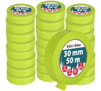 KOTARBAU® Lot de 24 rubans de masquage néon 50 m de ruban crépon 30 mm Ruban de masquage pour peintre Ruban adhésif de peintre Accessoires de peinture Vert fluorescent Papier crépon Fournitures de