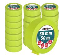 KOTARBAU® Lot de 24 rubans de masquage néon de 50 m de ruban crépon 38 mm de ruban de masquage pour peintre - Accessoires de peinture - Vert fluorescent