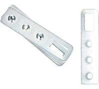 KOTARBAU® Lot de 25 accroches d'armoire 75 x 18 x 1,2 mm Ver.Formen Accroche d'armoire Accroche de meuble Ferrure de lit Galvanisé Accroche de meuble Argent Raccord plat