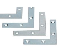 KOTARBAU® Lot de 25 équerres d'angle 50 x 50 x 10 x 1,5 mm Raccord d'angle Support d'angle Equerre plate en L Equerre de meuble pour renforcer les fenêtres Portes Constructions en bois
