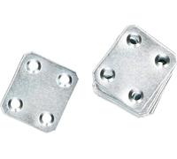 KOTARBAU® Lot de 25 plaques perforées 34 x 30 mm Galvanisé Argent Raccord plat pour bois Intérieur - Extérieur Plaque perforée Raccord acier Tôle perforée Fer plat
