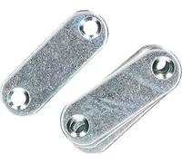 KOTARBAU® Lot de 25 plaques perforées 42 x 14,5 mm Galvanisé Argent Connecteurs plats pour bois Intérieur - Extérieur Plaque perforée Connecteurs en acier Tôle perforée Fers plats