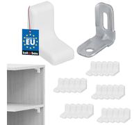 KOTARBAU® Lot de 25 supports d'étagère en métal avec cache en plastique pour meubles - Blanc