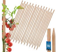 KOTARBAU® Lot de 25 tuteurs à tomates Tuteurs de plantation en bois 100 cm Poteau de clôture en bois Piquet en bois pointu Support de plantes Poteau de clôture en bois Aide à la croissance Tuteurs de