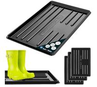 KOTARBAU® Lot de 3 bacs à chaussures 60 x 40 cm noir bac a chaussures plateau égouttoir pour bottes