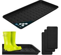 KOTARBAU® Lot de 3 égouttoirs à chaussures étroits Noir 72 x 35 cm Égouttoir à chaussures pour l'entrée & la réception Bac à chaussures Tapis égouttoir Chaussures Égouttoir à chaussures