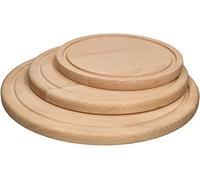 KOTARBAU® Lot de 3 planches à découper rondes 20/25/30 cm en bois pour couper le fromage, le pain, servir des aliments