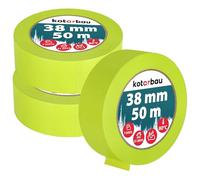 KOTARBAU® Lot de 3 rubans de masquage néon de 50 m de ruban crépon 38 mm de ruban de masquage pour peintre - Accessoire de peinture vert fluorescent