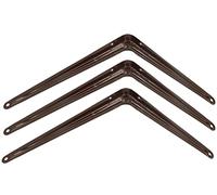 KOTARBAU® Lot de 3 supports d'étagère pour montage mural Marron 300 x 250 mm