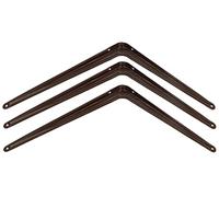 KOTARBAU® Lot de 3 supports d'étagère pour montage mural Marron 350 x 300 mm