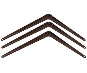KOTARBAU® Lot de 3 supports d'étagère pour montage mural Marron 350 x 300 mm