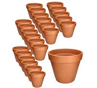 KOTARBAU® Lot de 32 pots en terre cuite avec bord de 6 cm pour intérieur et extérieur, pot pour plantes, argile de terre cuite, pot pour balcon ou jardin, céramique non émaillée