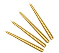 KOTARBAU® Lot de 4 bougies de table pointues pour bougeoirs dorés métallisés non parfumés cadeaux avec un parfum agréable Bougies décoratives d'aromathérapie