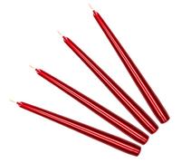 KOTARBAU Lot de 4 bougies de table pointues pour bougeoirs rouges métalliques non parfumées cadeaux avec parfum agréable bougies d'aromathérapie décoratives