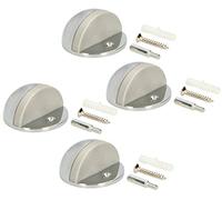 KOTARBAU® Lot de 4 butoirs de porte pour montage au sol pour limiter le mouvement de la porte - 45 x 25 mm - Chromé