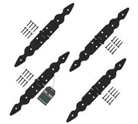 KOTARBAU Lot de 4 charnières de porte - 150 x 150 x 35 mm - En acier revêtu par pulvérisation - Noir - Charnières de fenêtre pliables - Pour porte de jardin