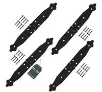 KOTARBAU® Lot de 4 charnières de porte - 150 x 150 x 35 mm - En acier revêtu par pulvérisation - Noir - Charnières de fenêtre pliables - Pour porte de jardin