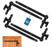 KOTARBAU® Lot de 4 chevilles d'angle + 4 charnières d'angle pour portails décoratifs, Noir , 800 x 50 mm, Charnière de porte