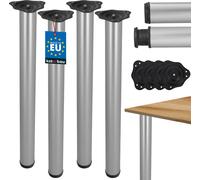 KOTARBAU® Lot de 4 pieds de table Acier Aluminium Pied de table 71-74,5 CM Piètement de table Pieds de meuble Réglables Pied de table Pieds de table Réglables en hauteur Pied de table Pieds de meuble 