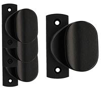 KOTARBAU® Lot de 4 poignées à sphère avec court bouclier pour portes, portails, pforten Noir