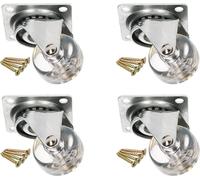 KOTARBAU® Lot de 4 roulettes de meuble transparentes Ø 35 mm pour tous types de sols Roulettes pivotantes Roulettes en caoutchouc Roulettes de transport Roulettes de sofa Roulettes coulissantes Roulet