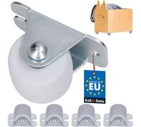 KOTARBAU® Lot de 4 roulettes de transport 33 mm en caoutchouc Univer. Cadre en acier Roulettes de meuble Tous les sols Roulettes pivotantes Caisses Fixes Roulettes coulissantes Roulettes à outils Roul
