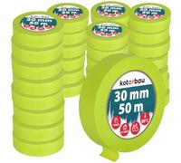 KOTARBAU® Lot de 48 rubans de masquage fluo 50 m de ruban crépon 30 mm de ruban de masquage pour peintre Accessoires de peinture Vert fluorescent Papier crépon Fournitures de peinture