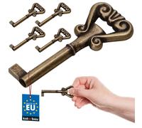KOTARBAU® Lot de 5 clés de meubles Grande patine Antique Clé à panneton colorée pour meubles Schrak Minibar Bureau Tiroirs